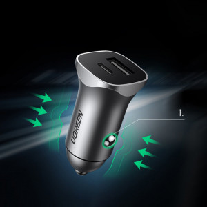 Incarcator Auto 2x USB-A, 24W, 4.8A, Ugreen CD130 - Space Gray - Img 8