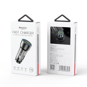 Incarcator auto, USB si Type-C, 30W, Fast Charging, Yesido, Negru - Img 7