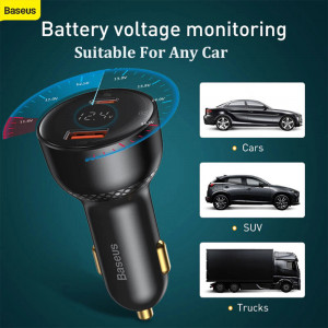Incarcator Auto USB, Type-C, 100W, 5A + Cablu Type-C to Type-C - Baseus (TZCCZX-01) - Black - Img 7