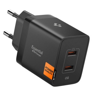 Incarcator pentru Priza, 2x Type-C, 47W, Fast Charging, Quantum Boost - Spigen Essential EE472EU (ACH09457) - Black