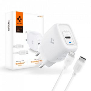 Incarcator priza Type-C la Lightning, PD 20W (PE2C10CL), Spigen - Alb