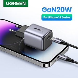 Incarcator USB-C, GaN, Fast Charging, 20W, 3A, QC4.0+, Ugreen Nexode CD318 - Gri - Img 6