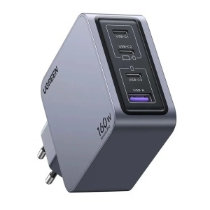 Incarcator USB, Type-C, GaN, 160W, 3A, Cablu Inclus, 1.5m, Ugreen Nexode Pro X763 - Gri - Img 3