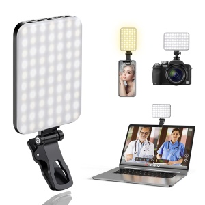 Lampa Selfie, 120 LED-uri, USB-C, Acumulator 3000mAh, 6W, Clip-on, Yesido, Negru - Img 4