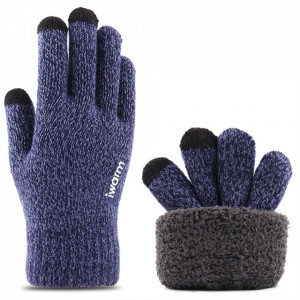 Manusi Tocuhscreen din lana, unisex, iWarm ST0005 - Albastru - Img 3
