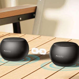 Mini Boxa Portabila, Wireless Bluetooth 5.0, 3W, 300mAh, Aliaj Aluminiu, Yesido, Gri - Img 4