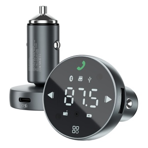 Modulator FM Auto, Proove, Ecran Touch, 30W Fast Charge, Bluetooth 5.0, USB, Type-C, U-Disk, TF Card, Gri
