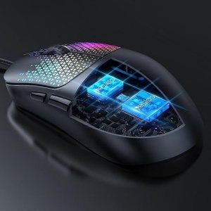 Mouse gaming cu fir, Ultra-lightweight, 7200 DPI, Iluminare RGB, 7 Butoane, Yesido, Negru - Img 4
