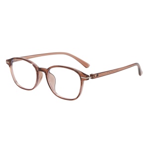 Ochelari Protectie Blue Light Unisex/Femei, SKYDDAR INNOVATION, Rame Policarbonat, 6635, Design Modern, set cu sticker, Maro
