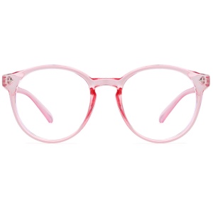 Ochelari Protectie Blue Light Unisex/Femei, SKYDDAR INNOVATION, Rame Metalice, PC28003, Design Modern, set cu sticker, Roz;transparenta