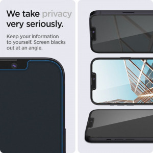 [Pachet 2x] Folie iPhone 13 / 13 Pro / iPhone 14, GLAS.TR Ez-Fit 9H - Privacy - Img 5