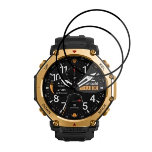 [Pachet 2x] Folie pentru Amazfit T-Rex 3 Pro 48mm, protectie zgarieturi, set cu sticker, Nano Flex, Negru