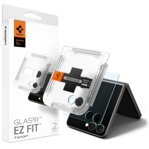 [Pachet 2x] Folie pentru Samsung Galaxy Z Flip7, sticla securizata, Glas.tR EZ-FIT Pro HD Spigen, Transparent
