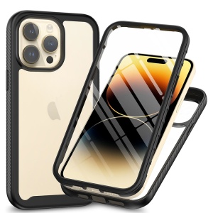 [Pachet 360°] Husa + Folie iPhone 15 Pro anti soc, Techsuit Defense - Negru