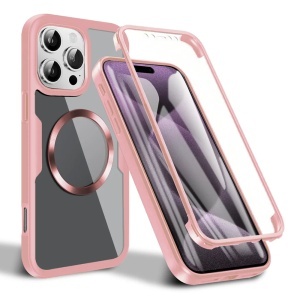 [Pachet 360°] Husa + Folie iPhone 16 Pro, SKDR ColorShield MagSafe 360° - Roz