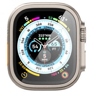 [Pachet 360°] Rama + Folie Apple Watch Ultra Glas.tR Slim Pro, Spigen - Titanium - Img 2