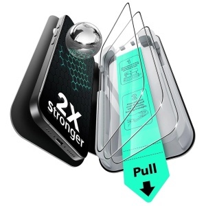 [Pachet x3] Folie sticla pentru iPhone 16 Pro / 17, ESR Tempered Glass UltraFit, Transparenta