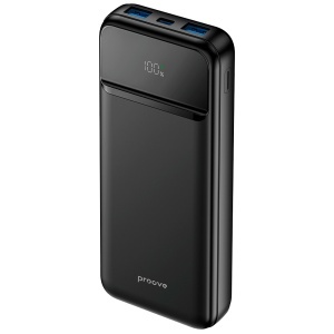Power Bank, Proove Illuminator 2, 10000mAh, 22.5W Fast Charge, Afisaj LED, Type-C, 2x USB, Negru
