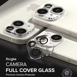 [Set 2x] Folii camera iPhone 15 / 15 Plus, Ringke Camera Protector Glass - Clear - Img 4