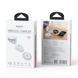 Statie incarcare wireless 5in1, 15W, MagSafe, Pliabila, Suport telefon, Yesido, Alb - Img 7