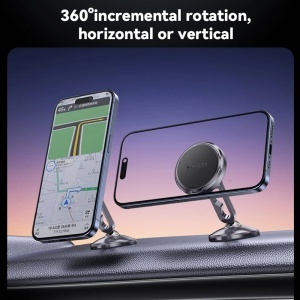 Suport auto magnetic, Bord, 4 Magneti, Zinc si Silicon, Yesido, Negru - Img 2