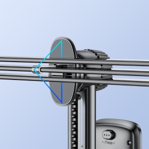 Suport auto telefon, Grila ventilatie, Brat telescopic, Rotire 360 grade, Yesido, Negru - Img 6