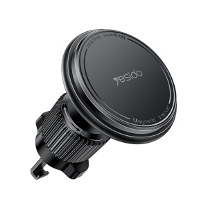Suport auto telefon, Magnetic, Grila ventilatie, Rotire 360 grade, ABS, Yesido, Negru
