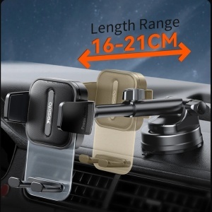 Suport auto telefon, Ventuza bord si parbriz, Brat telescopic, Rotatie 360 grade, Yesido, Negru - Img 3