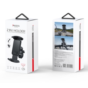 Suport telefon bicicleta, Rotire 360, One-touch stabilization, 4.7-7 inch, Yesido, Negru - Img 5