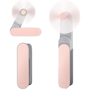 Ventilator Portabil Mini, de Poseta, de Birou, de Mana, Silentios, Pliabil, 1200mAh, SKDR NiniFan - Roz
