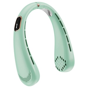 Ventilator Portabil pentru Gat, Ajustabil, 5 Trepte Viteza, Display Digital, USB, SKDR NeckBreeze - Verde