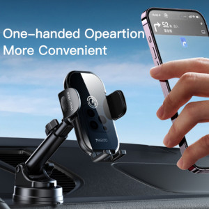Yesido - Car Holder with Wireless Charging (C197) - for Windshield and Dashboard, 15W - Black - Img 2