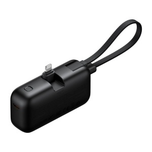 Acumulator Externa cu Cablu, Conector Lightning, 5000mAh, 22.5W - Mcdodo FreeKit Series (MC-7800) - Black