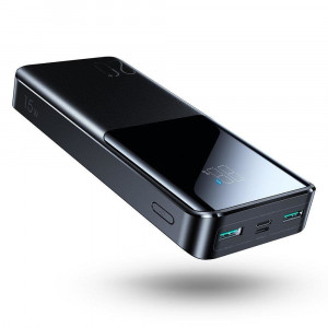 Baterie externa 2x USB, 1x Type-C, 1x Micro USB, display digital, 15W, 20.000mAh, JoyRoom (JR-T014) - Negru