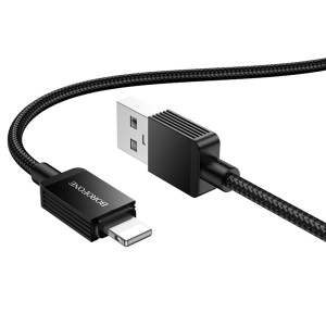 Cablu de Alimentare, USB la iP, 2.4A, 1m - Borofone Placer (BX120) - Black