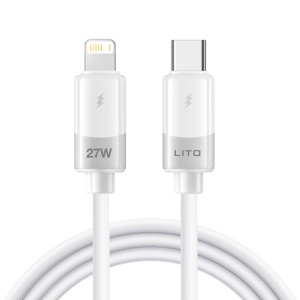 Cablu de Date Fast cu Mufe Lightning, Type-C - Lito Liquid Silicone (LD07) - White