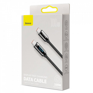 Cablu de date Type-C la Type-C, 100W, 1m, Baseus Display (CATSK-B01) - Negru - Img 7
