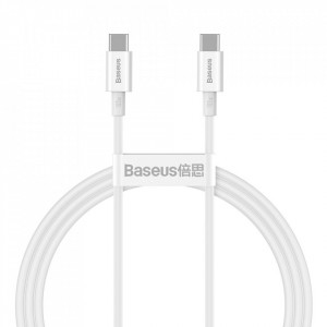 Cablu de date Type-C la Type-C, 100W, 1m, Baseus Superior Series (CATYS-B02) - Alb