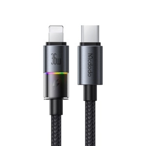Cablu, USB-C to Lightning, 36W, 3A, 1.2m - Mcdodo (CA-8190) - Black
