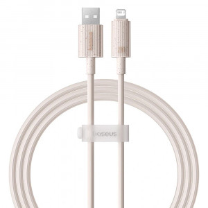Cablu USB to Lightning, 480Mbps, 2.4A, 2m - Baseus Habitat Series (P10360200421-01) - Wheat Pink - Img 1