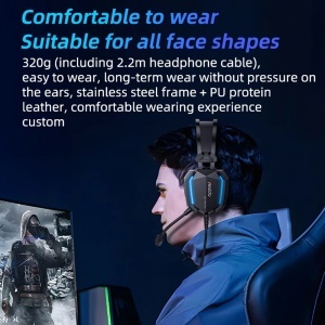 Casti Gaming, Surround 3D, RGB, Jack 3.5mm, USB, Mic, Yesido, Negru - Img 6