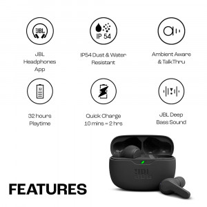 Casti in-ear Bluetooth cu microfon TWS - JBL (Wave Beam) - Black - Img 8