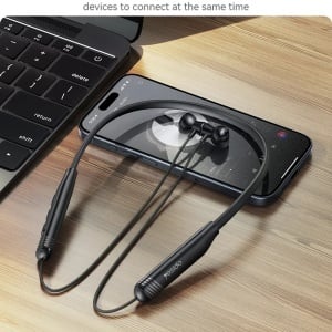 Casti Wireless, Neckband, Bluetooth 5.3, 400mAh, Magnetic, Yesido, Negru - Img 6