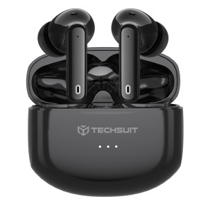 Casti Wireless Premium Bluetooth 5.4 SKYDDAR INNOVATION, Audira Pro (CW1), ANC, 4 Microfoane, Autonomie 300mAh, set cu sticker, Negru