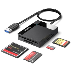 Cititor de Carduri 4in1 USB3.0 la SD/TF/CF/MS, Ugreen CR125, Negru