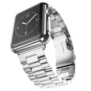 Curea pentru Apple Watch 38/40/41/42mm Metalica, Otel Inoxidabil, set cu sticker, Model W36, Argintiu