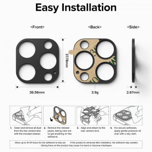 Folie camera iPhone 15 Pro / 15 Pro Max, Ringke Camera Styling - Black - Img 7