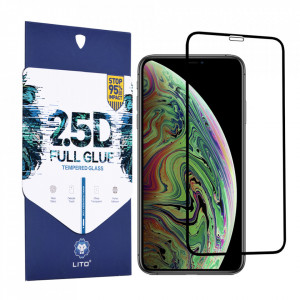 Folie de sticla iPhone X / XS / 11 PRO, 2.5D FullGlue LITO - Negru