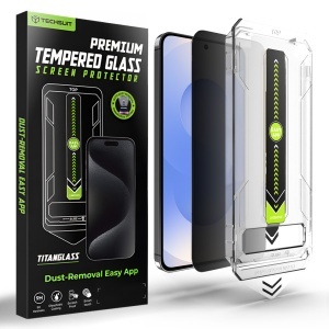 Folie pentru Samsung Galaxy S25 / S24, sticla securizata, Sistem montare, Protectie 9H, set cu sticker, TitanGlass CrystalHD, Privacy