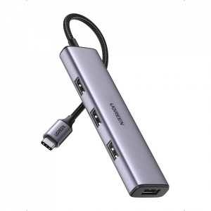 Hub Type-C la 4xUSB 3.0, 5Gbps, Ugreen CM473, Gri